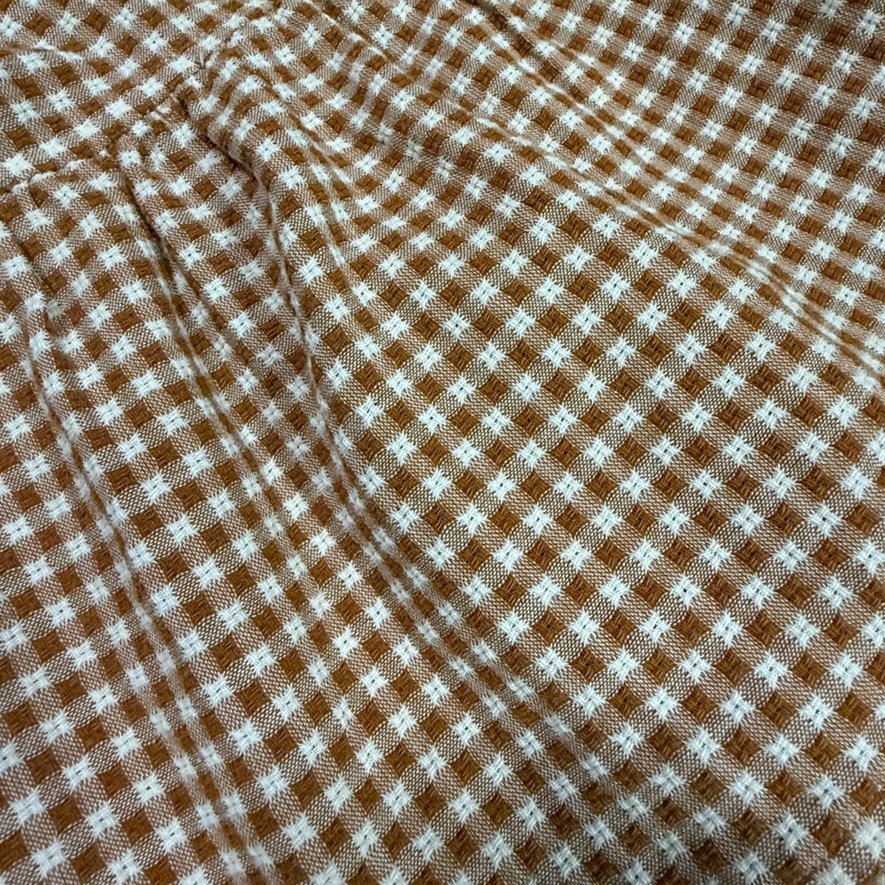 Madewell Brown Cream Gingham Wrap Dress - Picture 11 of 11